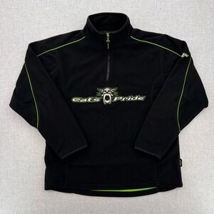 Arctic Cat Arcticwear Cats Pride Fleece Pullover Quarter Zip Men Medium Black